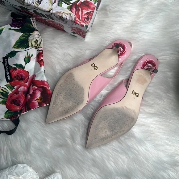 Dolce & Gabbana peonie floral kitten heel shoes Size 41 - Picture 4 of 7